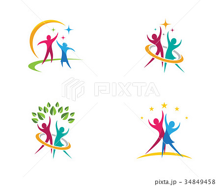 Human character logo sign Human character logo sign 34849458