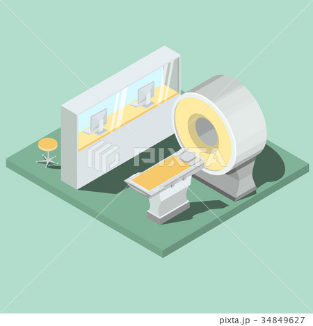 Medical MRI scanner isometric projector vector Medical MRI scanner isometric projector vector 34849627