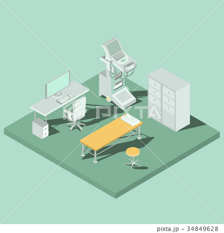 Medical cabinet of ultrasound diagnostic vector 34849628