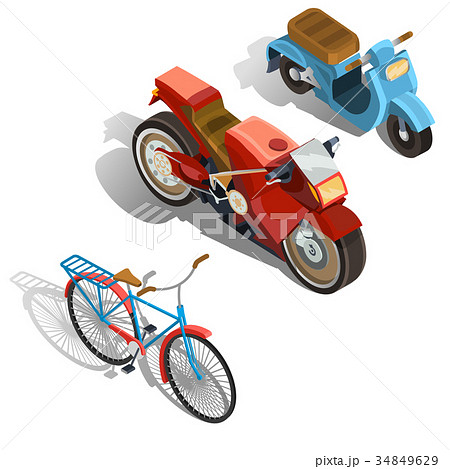 Two-wheeled transport isometric vector set Two-wheeled transport isometric vector set 34849629