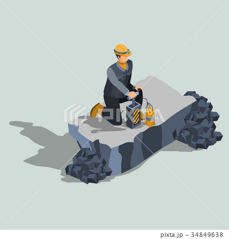 Industrial blaster expert isometric vector 34849638
