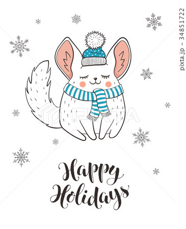 Cute holidays greeting card 34851722