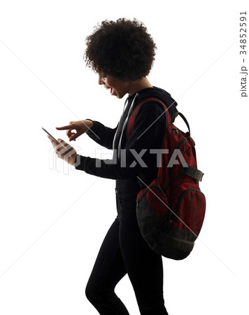 young teenager girl woman telephone shadow young teenager girl woman telephone shadow 34852591