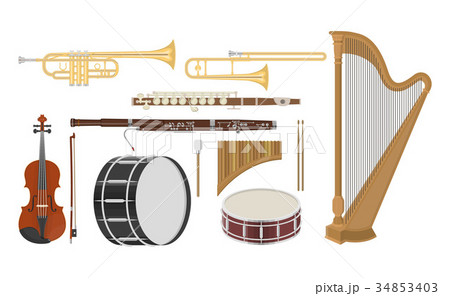 An illustration of musical instruments set An illustration of musical instruments set 34853403