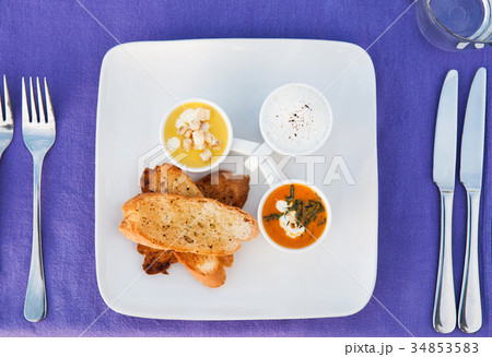 Assorted cream soups 34853583