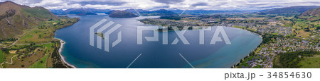 Lake Wanaka, New Zealand Panoramic Landscape Lake Wanaka, New Zealand Panoramic Landscape 34854630