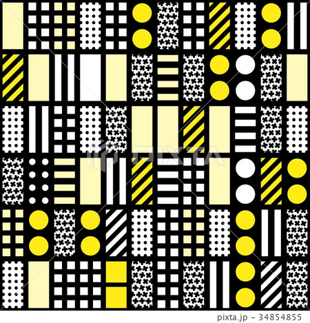Decorative geometric shapes tiling. Monochrome 34854855