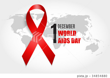 December 1 World AIDS Day Background. Red Ribbon 34854880