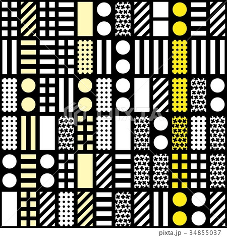 Decorative geometric shapes tiling. Monochrome 34855037