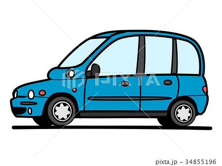 イタリアンワゴン　青色　自動車イラスト 34855196