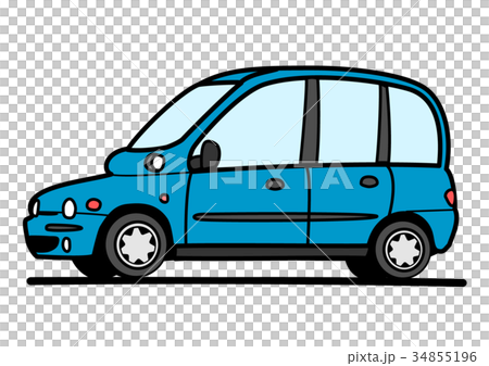 イタリアンワゴン　青色　自動車イラスト 34855196