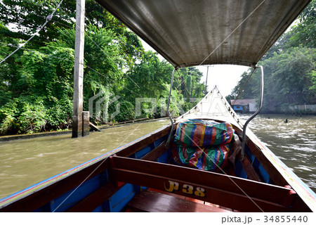 タイ ダムヌンサドゥアック水上マーケットに向かう船 タイ ダムヌンサドゥアック水上マーケットに向かう船 34855440