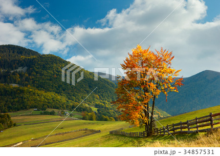 autumn mountain village 34857531