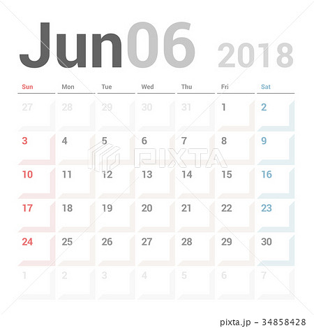 Calendar Planner for June 2018 Vector Design Calendar Planner for June 2018 Vector Design 34858428