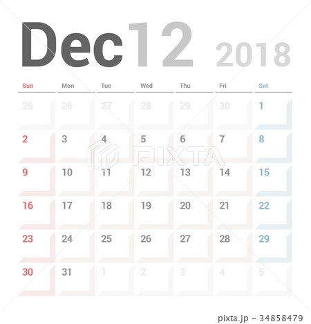 Calendar Planner for December 2018 Vector Design Calendar Planner for December 2018 Vector Design 34858479