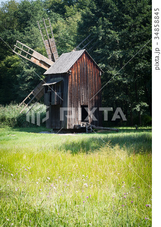 old wooden windmill old wooden windmill 34858845