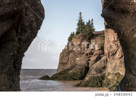 famous Hopewell Rocks geologigal formations at low 34859042