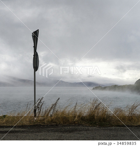 Road along Lake Sevan in Armenia side view 34859835