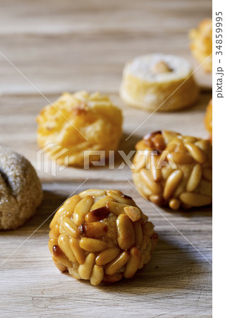 panellets, typical confection of Catalonia, Spain 34859995