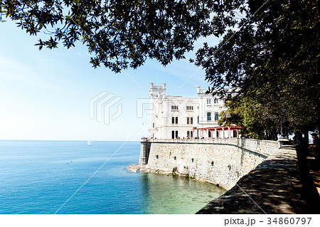 Miramare castle on the gulf of Trieste, Italy 34860797