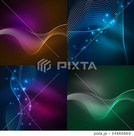 Set of particles smoke wave backgrounds Set of particles smoke wave backgrounds 34860869