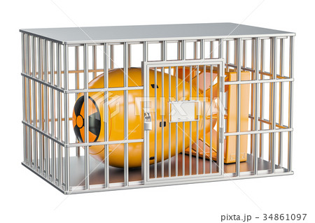 Prison cell with nuclear bomb. Nuclear weapons 34861097
