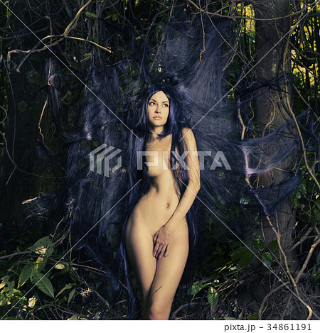Beautiful nude lady in the rainforest 34861191