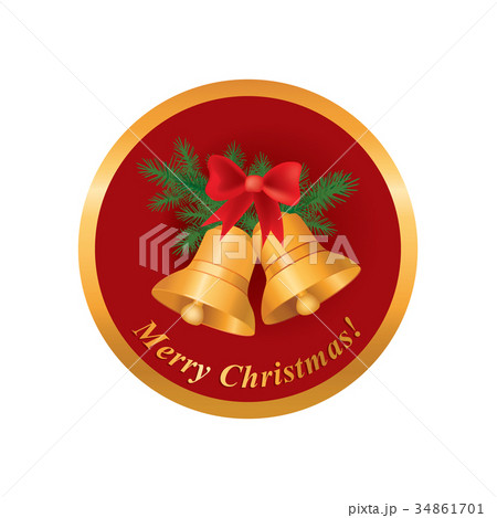 Christmas card. Winter holiday bell icon. Decor Christmas card. Winter holiday bell icon. Decor 34861701