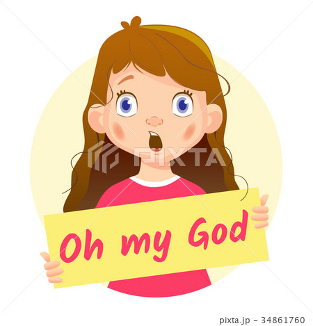 Girl holding Oh my God poster-surprised Girl holding Oh my God poster-surprised 34861760