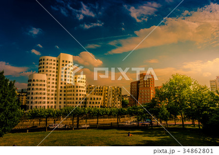 Looking at Media Harbor at Rhine-River in 34862801
