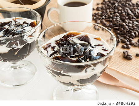 コーヒーゼリー デザート コーヒー豆 ゼリー コーヒーゼリー デザート コーヒー豆 ゼリー 34864393