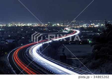 富山 北陸道 光の軌跡 34865202