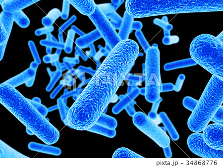 バクテリア　ウイルス　黒背景 34868776
