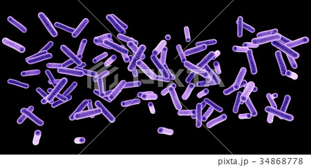 バクテリア　ウイルス　黒背景 34868778