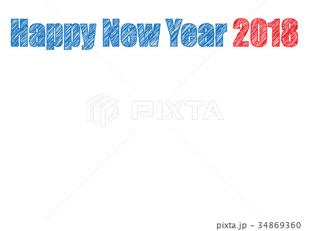 Happy New Year 2018 Text with Scribble / sketch Happy New Year 2018 Text with Scribble / sketch 34869360