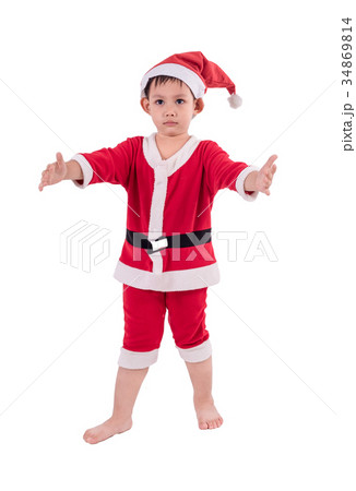 Asian kid dress up as santa claus. Asian kid dress up as santa claus. 34869814