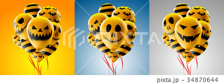 Halloween concept with Halloween Ghost Balloons Halloween concept with Halloween Ghost Balloons 34870644