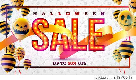 Halloween Sale concept with Ghost Balloons 34870645