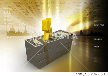 Dollar notes with percentage sign 34872651