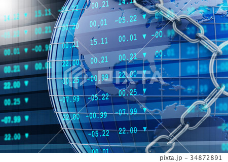 stock market chart with chain 34872891