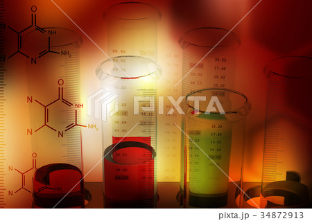 Laboratory equipments with molecules 34872913