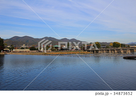 Katsura River in front of Arashiyama Mountain Katsura River in front of Arashiyama Mountain 34873652