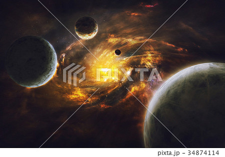 Space. Sci fi. A stars, planets, nebulas. Space. Sci fi. A stars, planets, nebulas. 34874114