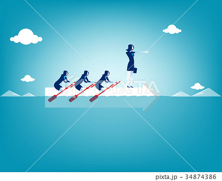 Business teamwork on rowing. Concept business. Business teamwork on rowing. Concept business. 34874386