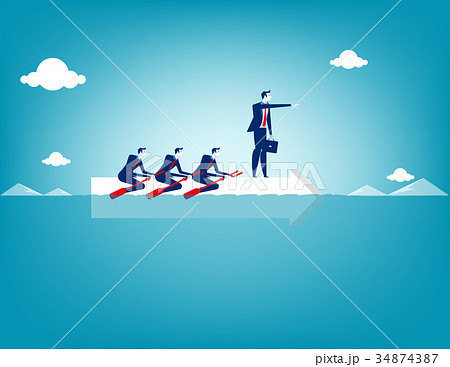 Business teamwork on rowing. Concept business. 34874387