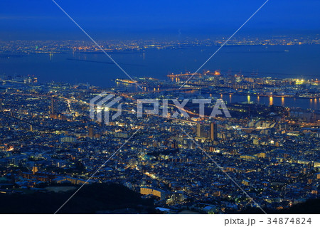 神戸 摩耶山からの夜景 掬星台 神戸 摩耶山からの夜景 掬星台 34874824