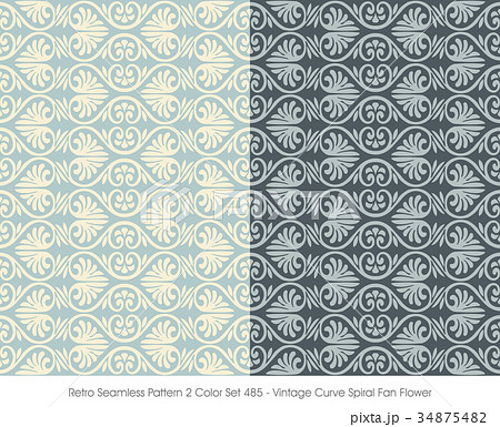 Retro Seamless background image two color set Retro Seamless background image two color set 34875482