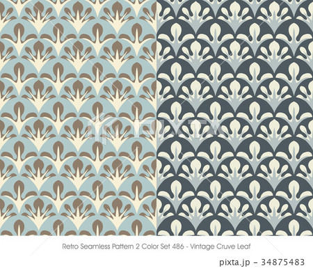 Retro Seamless background image two color set 34875483