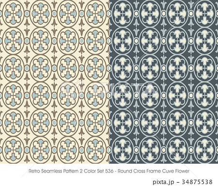Retro Seamless background image two color set 34875538