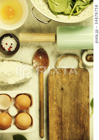 Top view on cooking ingredients 34876758